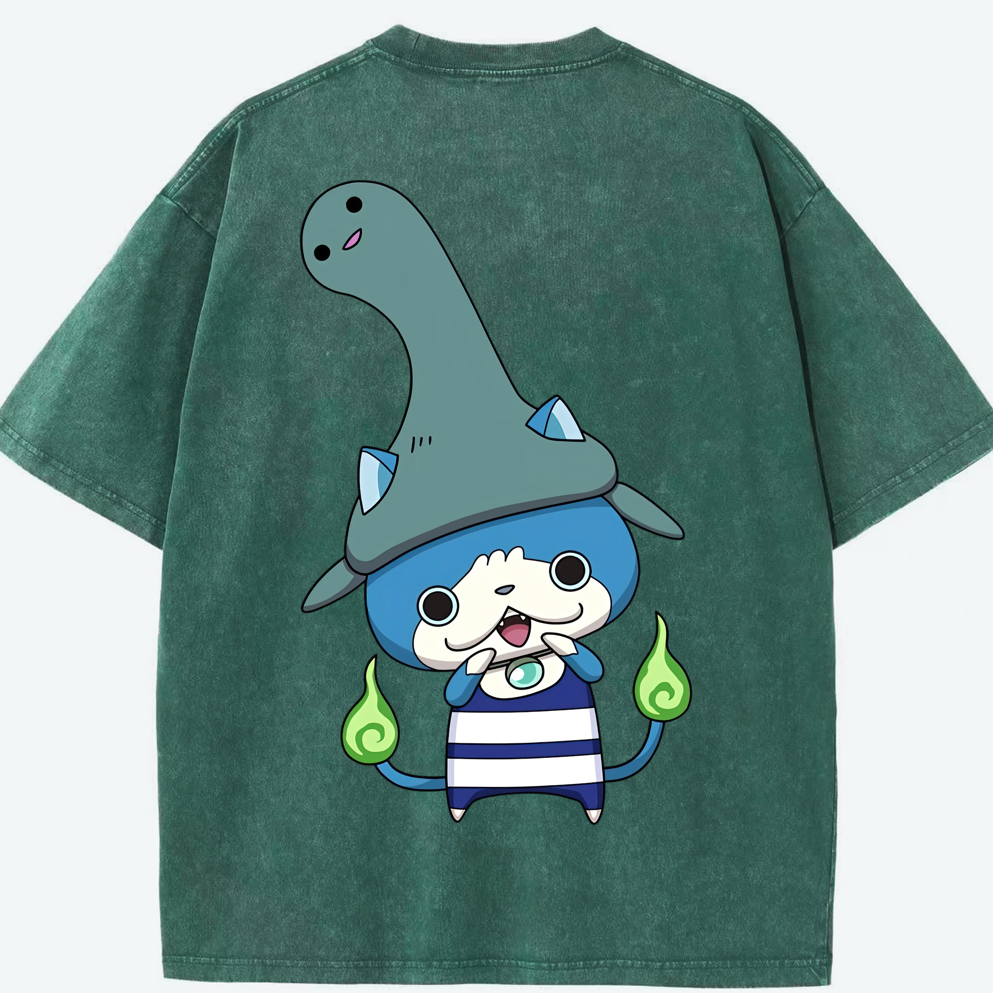 （画像用） 妖怪ウォッチ Yo-kai Watch 綿100% ヴィンテージ風 半袖Tシャツ（背面プリント）